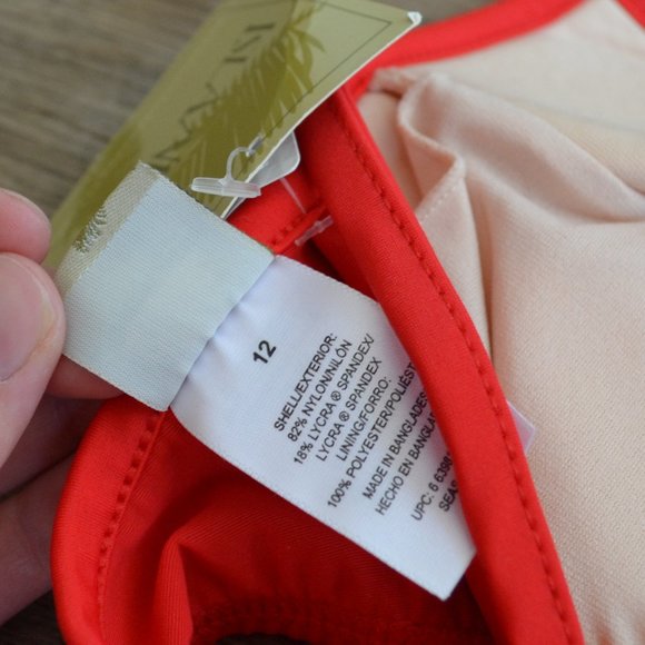 NWT Islander Retro Red Pin-up Bustier Swim Skort Bikini Matching Set Size 12 - Picture 5 of 7